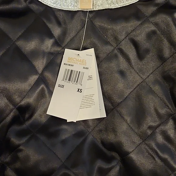 MICHAEL Michael Kors Metallic Silver Leather Jacket - Picture 3 of 4